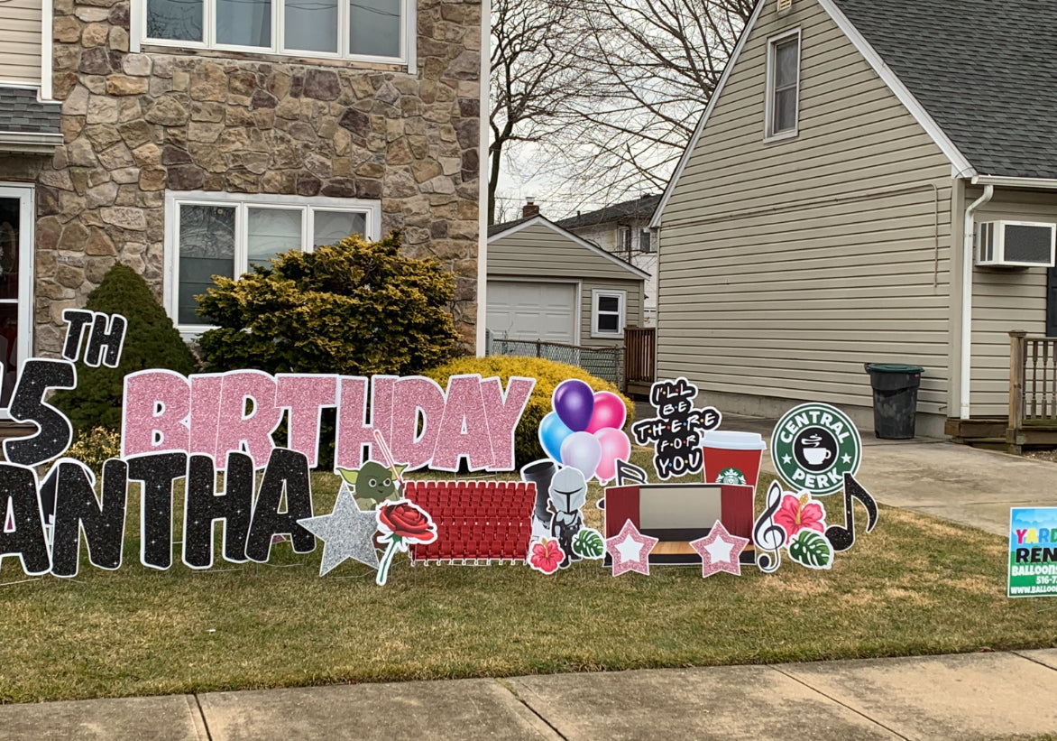 Happy Birthday Yard Sign Package (Deluxe Theme)