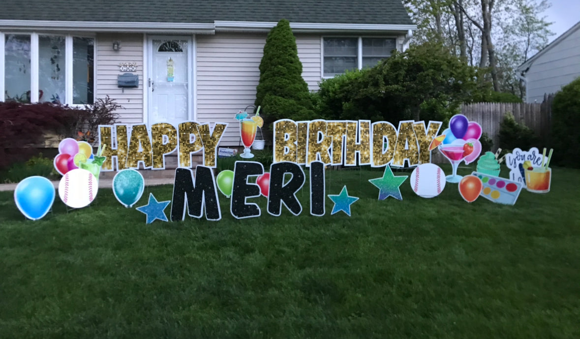 Happy Birthday Yard Sign Package (Deluxe Theme)